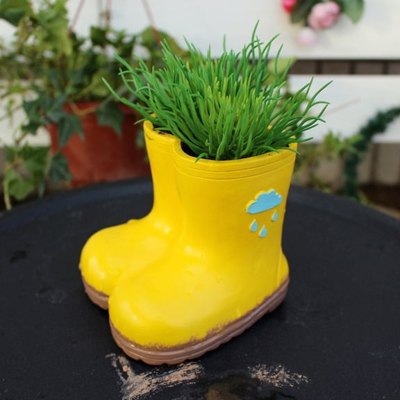 AOMXGD Flowerpot Personalized Desktop Boot Shaped Resin Flowerpot