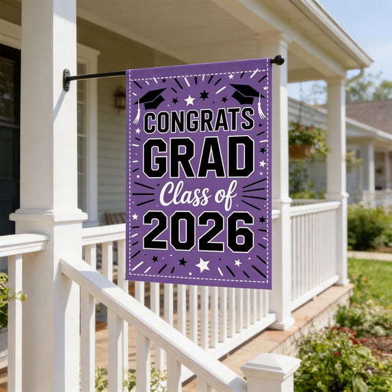 AOMXGD Graduation Garden Flags & Party Decorations, Outdoor Patio Banner & Hanging Cloth Photo Backdrop