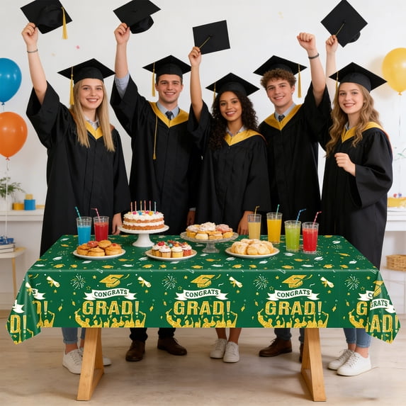 AOMXGD Graduation Party Tablecloth, Party Tablecloth Holiday Party Background Wall Table Decoration, 108x54in
