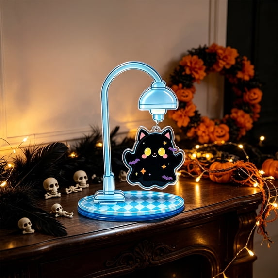 AOMXGD Halloween Acrylic Desktop Ornament, Pumpkin Ghost Tabletop Decor Stand With Replaceable Pendants For Shelf Mantel Holiday Decoration