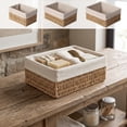 thumbnail image 1 of AOMXGD Hand Woven Rope Storage Basket, 10x8x4In Decorative Organizer Plastic Bin For Kitchen, Bathroom, Closet, Shelves Daily Sundries Arrangement, 1 of 8