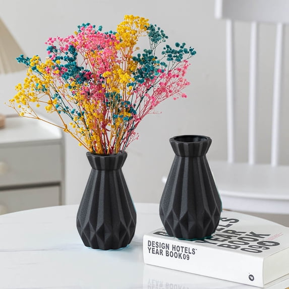 AOMXGD Matte-Finish Ruffled Ceramic Vase, Hydroponic Ceramic Vase, Living Room Decoration, Home Office Decor Vase