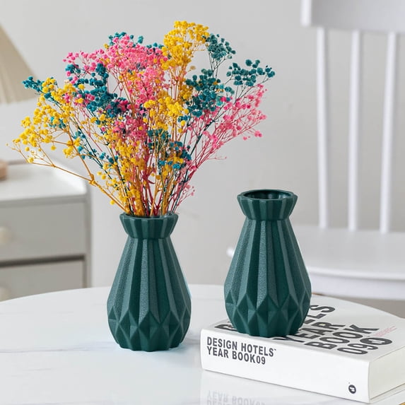 AOMXGD Matte-Finish Ruffled Ceramic Vase, Hydroponic Ceramic Vase, Living Room Decoration, Home Office Decor Vase