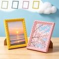 thumbnail image 1 of AOMXGD Pastels Embossed Photo Frame 5x7 Inch Textured Carved Border Picture Frame With Stand Tabletop Portraits Frame For Family Travel Photo Home Desktop Decor, 1 of 7