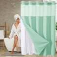 thumbnail image 1 of AOMXGD Plain double-layered large-ring shower curtain, Reversible For Bathrooms Heavy Duty Polyester Fabric Shower Curtains, 71"x84", 1 of 5