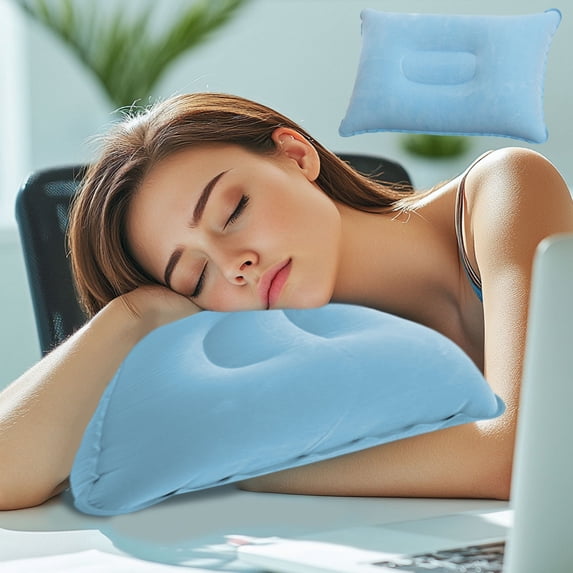 AOMXGD Plush Rectangular Inflatable Pillow, Napping Cushion for Outdoor Camping Tent & Travel, Soft Portable Blow-Up Pillow for Neck Lumbar Support, Ideal Fathers Day Gifts