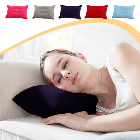 AOMXGD Plush Rectangular Inflatable Pillow, Napping Cushion for Outdoor Camping Tent & Travel, Soft Portable Blow-Up Pillow for Neck Lumbar Support, Ideal Fathers Day Gifts