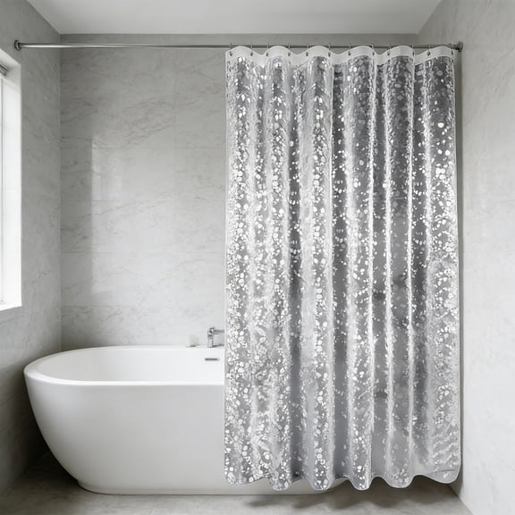 AOMXGD Solid Color Textured Shower Curtain, Waterproof And Proof No Drill Bathroom Partition Curtain, 79"x79"