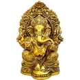 thumbnail image 1 of AONA Brass Handcrafted Antique Finish Bhagwan Ganpati Sitting Idol (9 Inch), 1 of 3