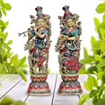 thumbnail image 1 of AONA Brass Pair of Radha Krishna - Big Size - Brass Radha Krishna Kishan Murti Idol Statue Sculpture (29") (Big Radha Krishna) (Antique Gold), 1 of 1
