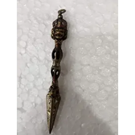 AONA Bronze Tibetan Handmade Dorje/Vajra Furba/Phurpa Dagger Adjustable Pendants/Amulet Length 10 cm