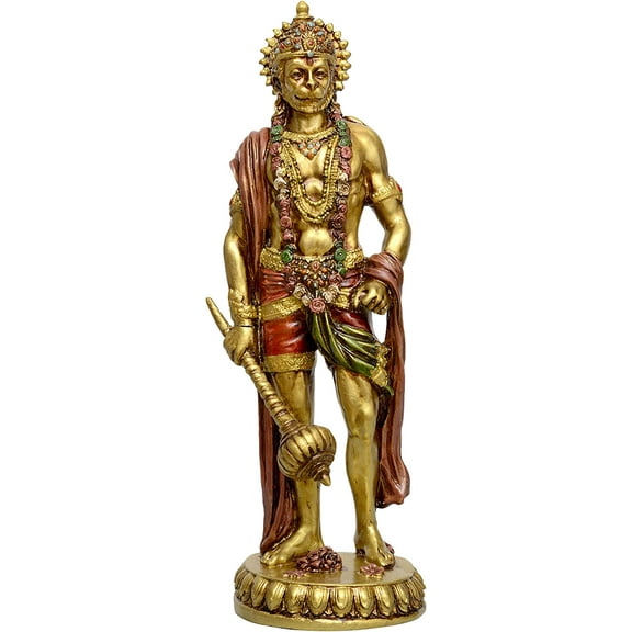 AONA Resin Standing God Hanuman Idol Sculpture Statue Height 10 Inch