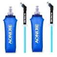 thumbnail image 1 of AONIJIE 2 Pcs Sports Collapsible Water Bottle BPA Free   2 Pcs Replacement Straws Lid - TPU Soft Drink Water Kettle Foldable Flask for Hiking Bicycling Running Climbing, 1 of 6