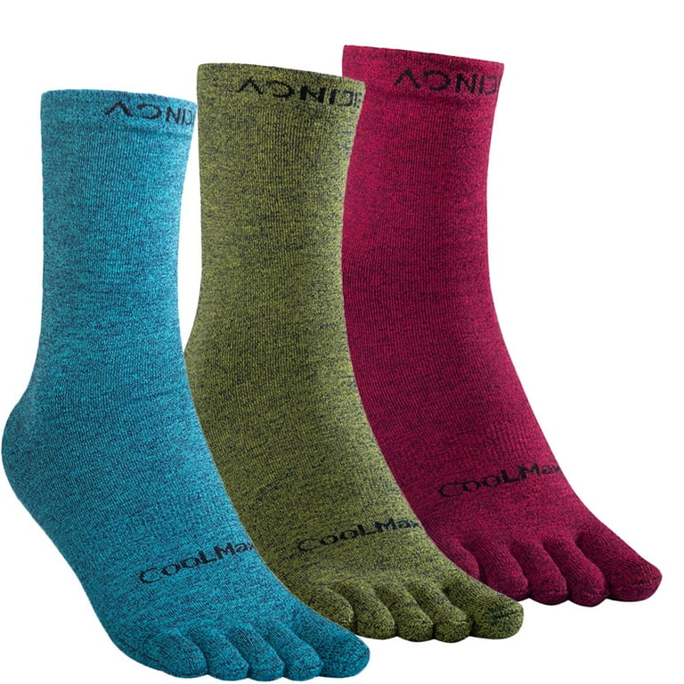 AONIJIE Ultra-thin Coolmax Toe Socks, Moisture Wicking, Arch