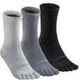 thumbnail image 1 of AONIJIE 3 Pairs Ultra-thin Athletic Coolmax Toe Socks for Men, Moisture Wicking,M, 1 of 7