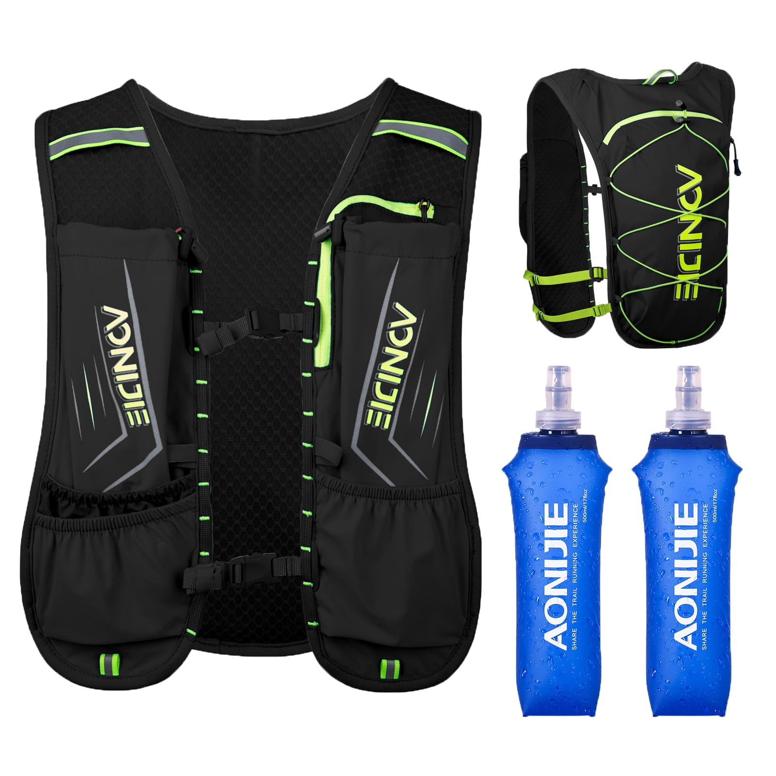 AONIJIE 5L Lightweight Hydration Pack Running Vest with 2*500ml Soft