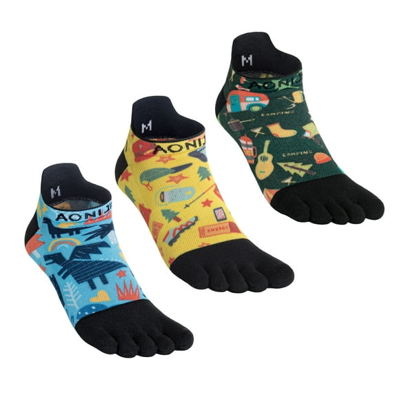 AONIJIE E4841 Toe Socks for Men and Women High Performance Low Cut Lightweight Breathable for Race Training