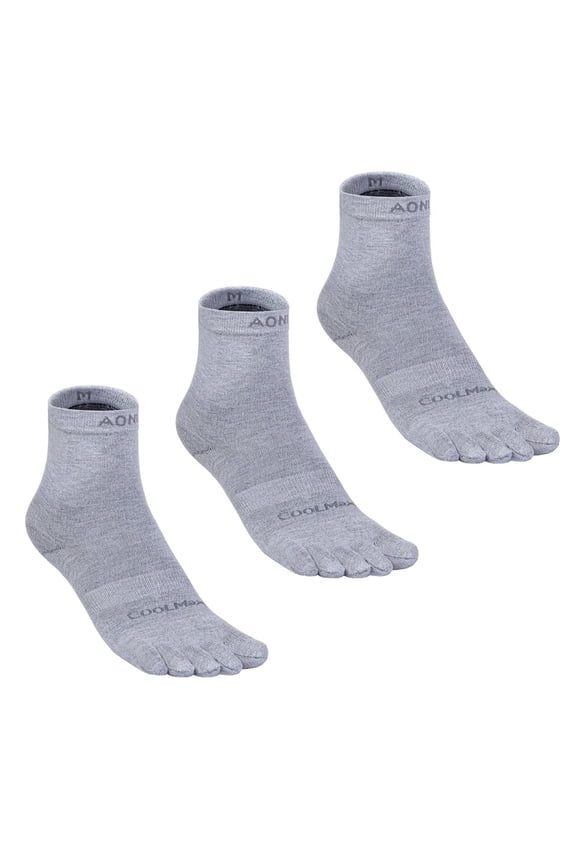 E4845 Mid Length Socks, Unisex Five Finger Toe for Hiking Running
