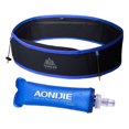 thumbnail image 1 of AONIJIE Running Belt Fanny Pack with 250ml Soft Water Bottle Flask, Moisture Wicking Waist Pack Great for Marathon Climbing Jogging Cycling Workout(Black Blue, M/L ), 1 of 7