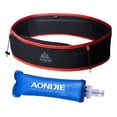 thumbnail image 1 of AONIJIE Running Belt Fanny Pack with 250ml Soft Water Bottle Flask, Moisture Wicking Waist Pack Great for Marathon Climbing Jogging Cycling Workout(Black Red, S/M), 1 of 8