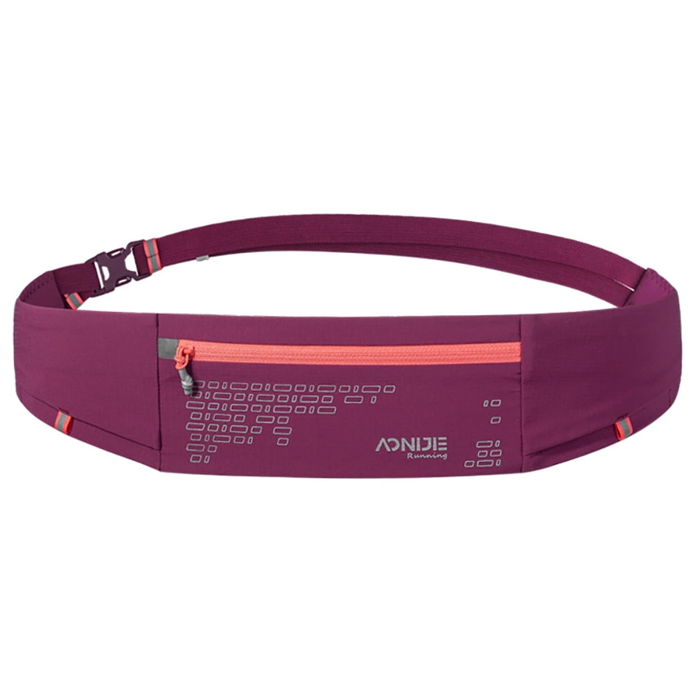 AONIJIE Running Belt for Men Women Hands Free Lightweight Waist Bag Night Reflective Design Red