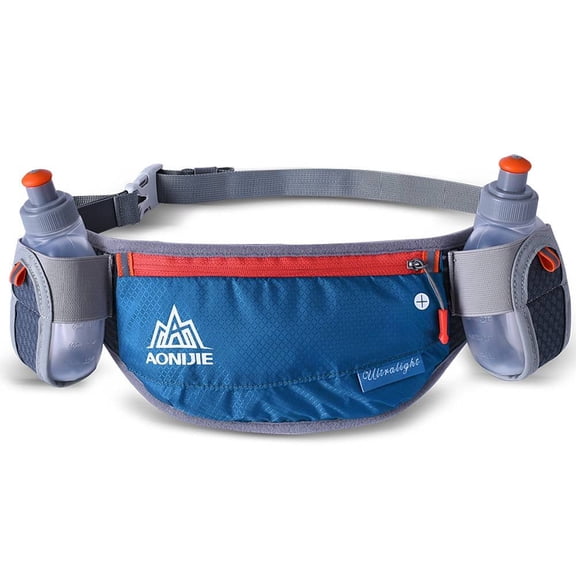 AONIJIE Running Hydration Belt with 2 Water Bottles, Bounce-Free Waist Pouch for Runners