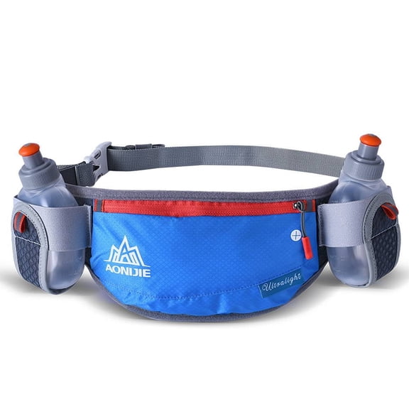 AONIJIE Running Hydration Belt with 2 Water Bottles, Bounce-Free Waist Pouch for Runners