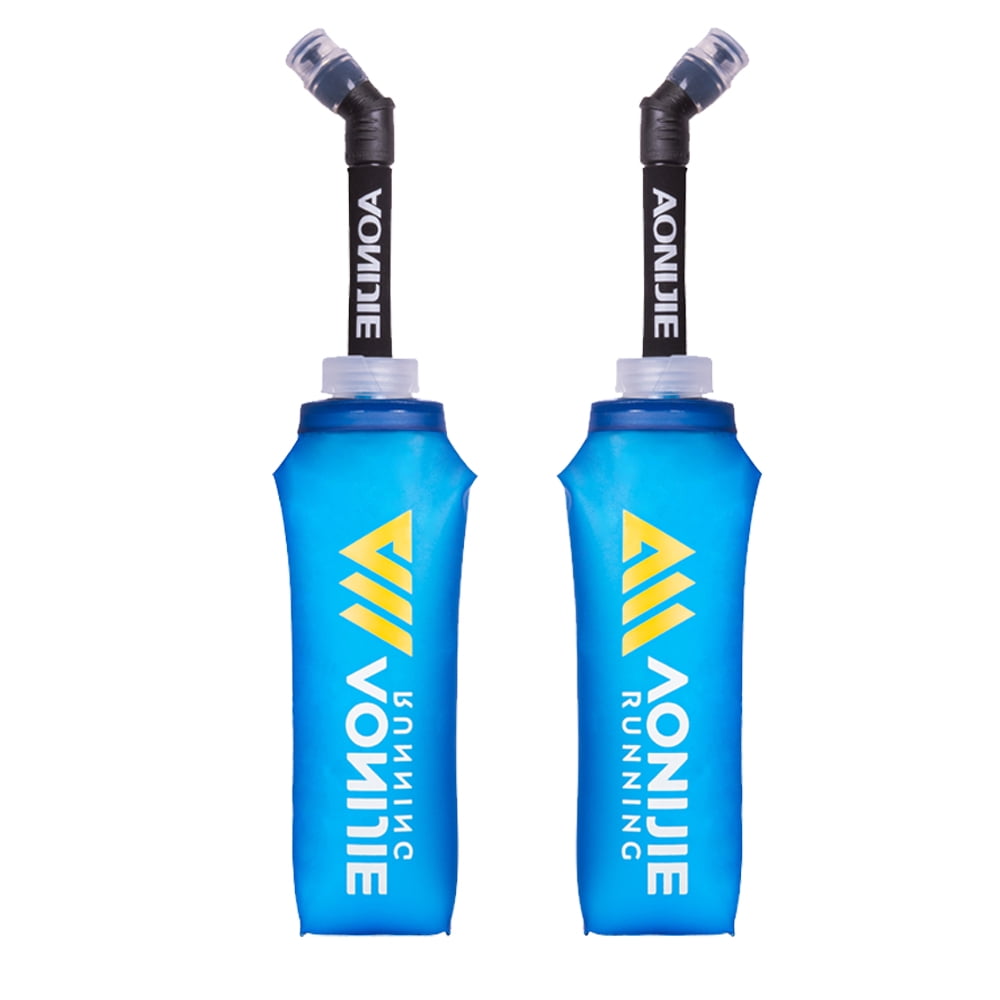 AONIJIE TPU Soft Flask Water Bottle Collapsible Running Flask for Hydration Pack, BPA Free, Wide Opening, for Outdoor Sports Hydration
