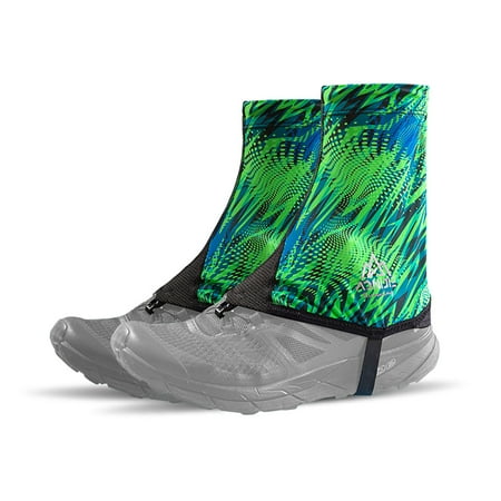 AONIJIE Waterproof Low Trail Gaiters Ankle Shoe Covers Sand Prevention for Hiking, Green, M
