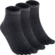 AONIJIE Wool Toe Socks Women Finger Athletic Running Ankle Socks Quick Dry,3 Pairs,S