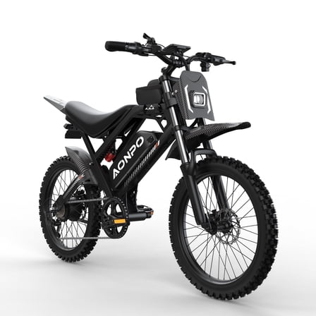 AONPO A20 Electric Bike for Adults, 20*4.0 Fat Tire E-Mountain Bicycle,Peak 1500W Motor 48V 18.2Ah 7-Speed E-Bike UL2849, LCD Display with NFC Unlock