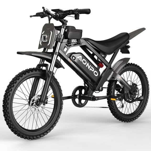 AONPO A20 Electric Bike for Adults, 20*4.0 Fat Tire E-Mountain Bicycle,Peak 1500W Motor 48V 18.2Ah 7-Speed E-Bike UL2849, LCD Display with NFC Unlock