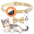 thumbnail image 1 of AONYIYI 3 Piece Removable Cat Collar with Bow, Airatg Pet Collar Cover, Drool Towel, Orange, 1 of 8