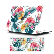 AONYIYI Moxiso Plastic Hard Case with Keyboard Protector and Screen Protector for 14-inch MacBook Air, Flower