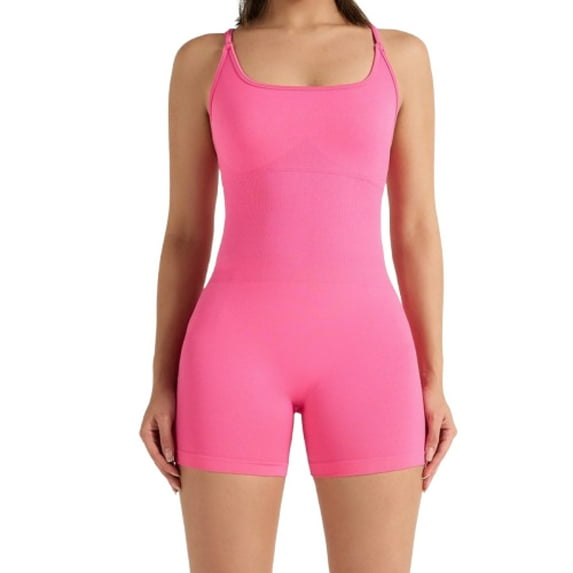 AONYIYI Women's workout set,Cross Backless Sleeveless Sexy Suspender Yoga Outfit with Adjustable Straps,Pink,M