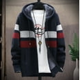 thumbnail image 1 of AOOCHASLIY 2023 Men Fall Coat Men Casual Patchwork Long Sleeve Knitting Hooded Zipper Cardigan, 1 of 1