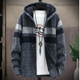 thumbnail image 1 of AOOCHASLIY 2023 Men Fall Coat Men Casual Patchwork Long Sleeve Knitting Hooded Zipper Cardigan, 1 of 1