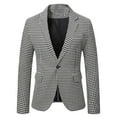 thumbnail image 1 of AOOCHASLIY 2023 Men Fall Coat Men Casual Printed Button Blazer Suit Back Sleeves Jacket, 1 of 5