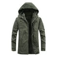 thumbnail image 1 of AOOCHASLIY 2023 Men Fall Coat Men Casual Solid Plus Velvet Thickening Zipper Hooded Long Sleeve Jacket, 1 of 4