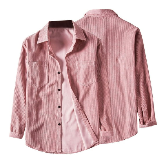 AOOCHASLIY 2023 Men Fall Coat Men's Corduroy Multi-pocket Shirt Jacket