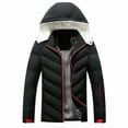 thumbnail image 1 of AOOCHASLIY 2023 Men Fall Coat Men's Fashion Fall and Winter Stitching Warm Hooded Casual Jacket Cotton Clothes, 1 of 4