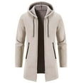 thumbnail image 1 of AOOCHASLIY 2023 Men Fall Coat Men's Fashion and Winter Plaid Hooded Fleece Knitted Sweater Sweater Jacket, 1 of 5