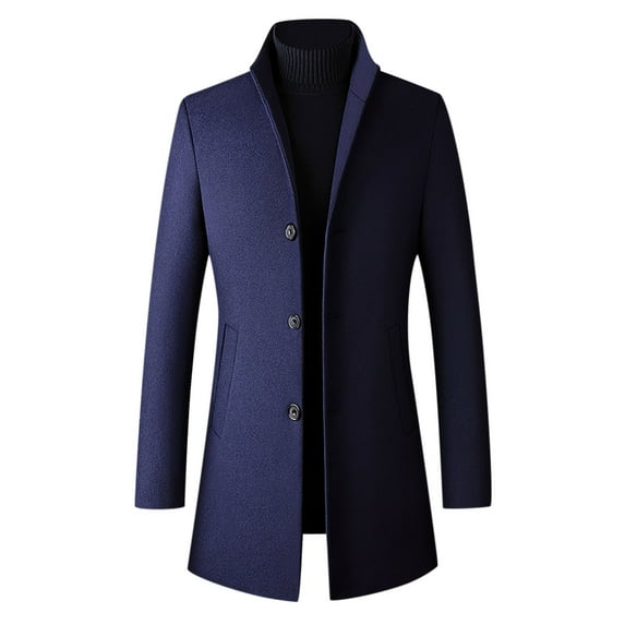 AOOCHASLIY 2023 Men Fall Coat Men's Single-breasted Solid Color Fashion Suit Business Casual Suit Wool Coat