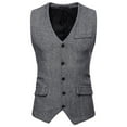 thumbnail image 1 of AOOCHASLIY 2023 Men Fall Coat Men's Winter Formal Bussiness Tuxedo Suit Waistcoat Vest Jacket Coat, 1 of 5