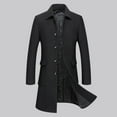thumbnail image 1 of AOOCHASLIY 2023 Men Fall Coat Men's and Winter Business Medium Long Woolen Overcoat Fashion Stand Up Collar Plus Cotton Thickened Warm Fashion Coat, 1 of 5
