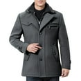 thumbnail image 1 of AOOCHASLIY 2023 Men Fall Coat Men's and Winter Business Woolen Coat Fashion Double Breasted Lapel Mid Length Coat Coat, 1 of 1
