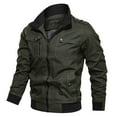 thumbnail image 1 of AOOCHASLIY 2023 Men Fall Coat Men's and Winter Casual Solid Color Tooling Wind Jacket Zipper Coat, 1 of 3