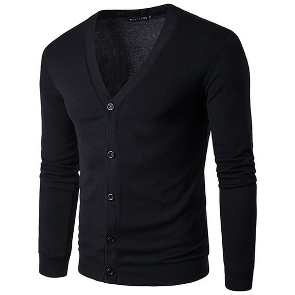 AOOCHASLIY 2023 Men Fall Coat Men's youth fashion casual color V-Neck long sleeve sweater