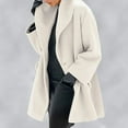 thumbnail image 1 of AOOCHASLIY 2023 Women Tops Women Shawl Collar Fleece Coat Elegant Long Coat Outerwear Jackets, 1 of 1