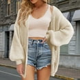 thumbnail image 1 of AOOCHASLIY 2023 Women Tops Women's Cardigan Color Coarse Knit Loose Oversized Knitwear, 1 of 5